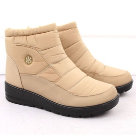 Botas femininas de neve com cunha News 5029, bege 2