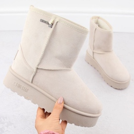 Botas de neve femininas Big Star OO274897 com membrana TEX bege 1