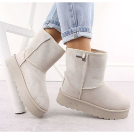 Botas de neve femininas Big Star OO274897 com membrana TEX bege 2