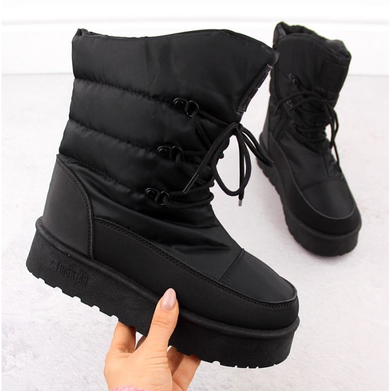 Botas de neve femininas na plataforma Big Star OO274884 pretas preto 1
