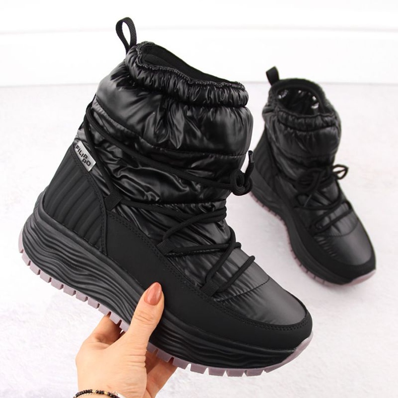 Botas de neve femininas Filippo DBT6647, pretas preto 1
