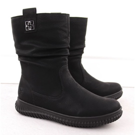 Botins isolados Rieker 74283-00 com zíper, preto 2