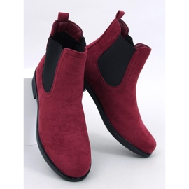 Botas Chelsea femininas de camurça com borracha vermelho 1