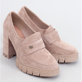 Sapatos femininos com salto alto e plataforma com decoração, bege 1 Sapatos femininos com salto alto e plataforma com decoração, bege 1
