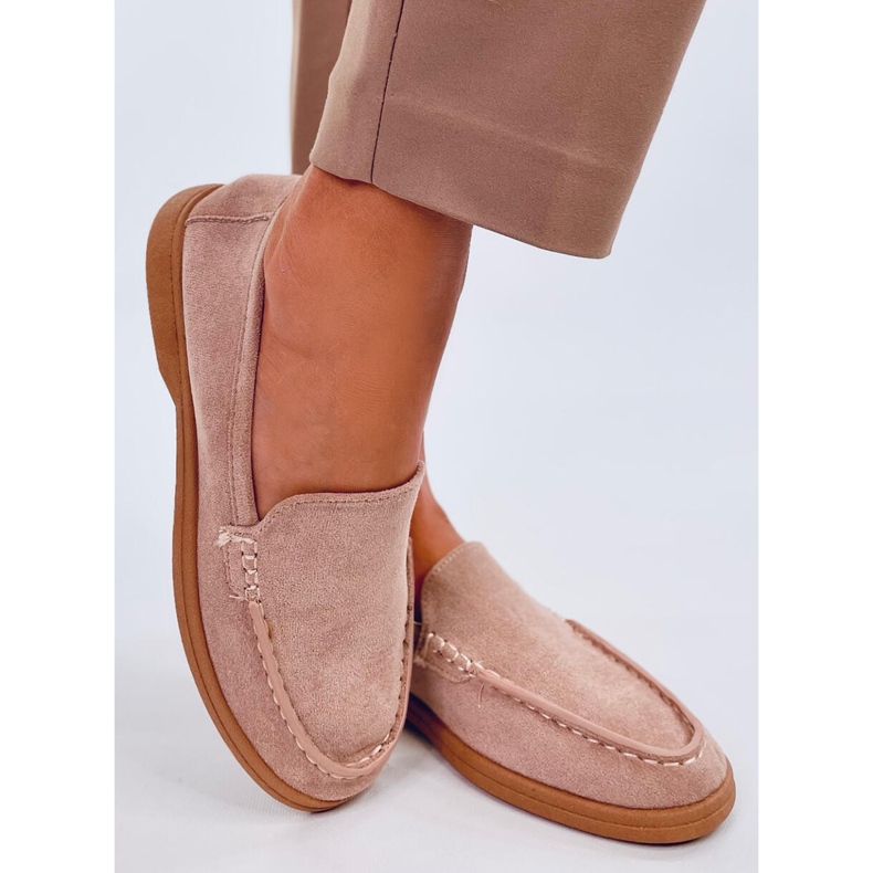 Mocassins femininos macios bege 1