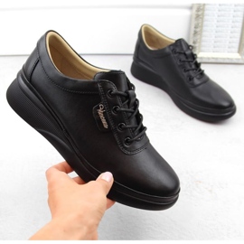 Vinceza W JAN314A sapatos de couro preto 1