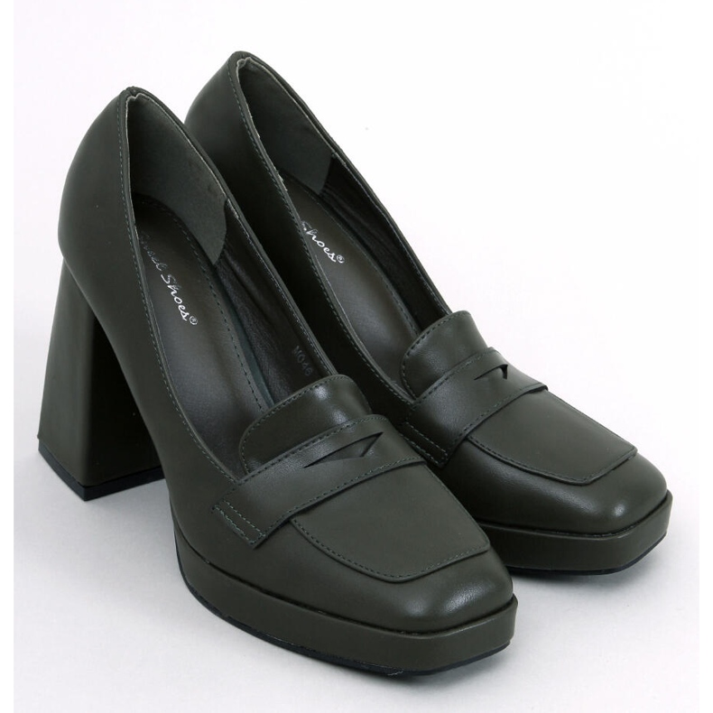 Sapatos femininos de salto alto, verdes 1