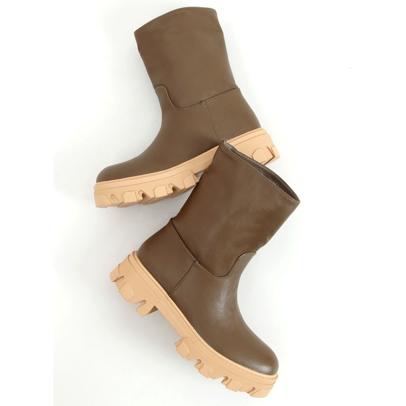 Botas femininas com cano reto Verde 1 Botas femininas com cano reto Verde 1