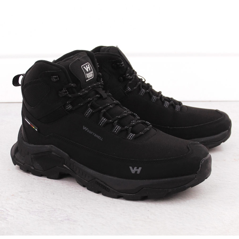 Sapatos de trekking masculinos impermeáveis, pretos, Vanhorn 99302 1