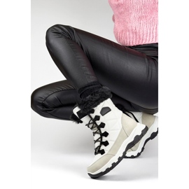 Botas de neve femininas com pele e zíper, brancas 9093W branco 2