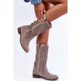 Botas com Padrão Lewski 3366/2 Cappuccino bege 2