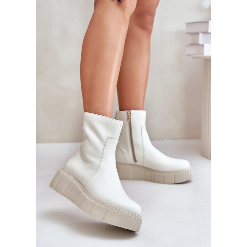 Botas femininas Zazoo com plataforma 60369 bege 1