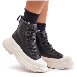 Tênis isolados de couro em plataforma enorme Big Star OO274A599 preto 4