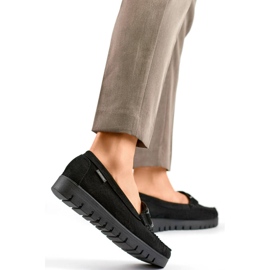 Goodin Mocassins femininos de camurça preta GD-FL696C-B preto 2
