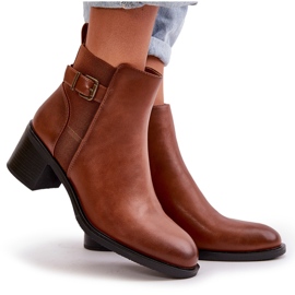 Seastar Botas isoladas femininas com grampo de camelo castanho 4