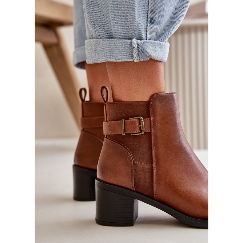 Seastar Botas isoladas femininas com grampo de camelo marrom 2