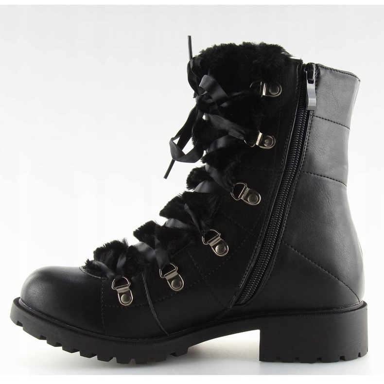 K90 Botas pretas com pelo preto 1