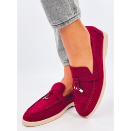 Mocassins femininos vinho vermelho 1
