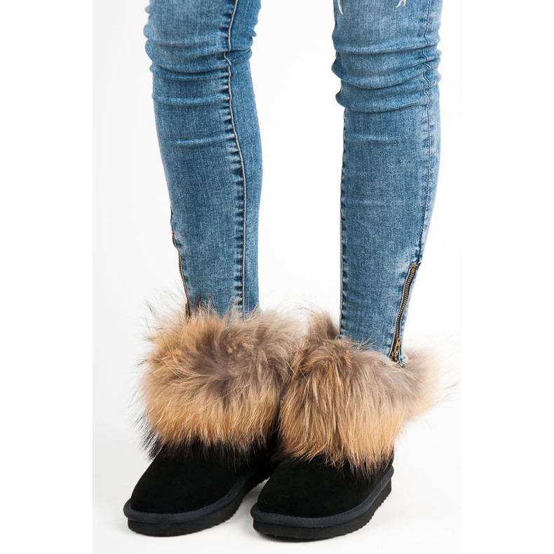 Coco Perla Mukluki de couro preto 2