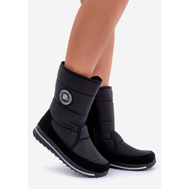 Botas de neve femininas com zíper Progress PROGJ-21-09 preta preto 1