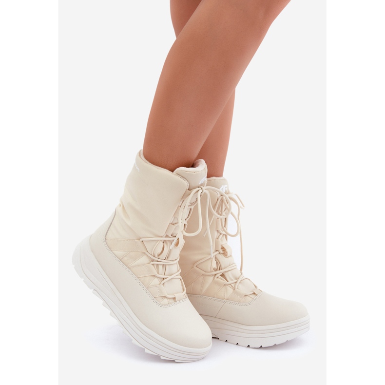 Botas de neve femininas Inua com isolamento Primaloft 4F 4FRAW24FSBSF012 bege 1