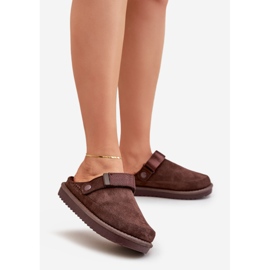 Chinelos femininos com isolamento na plataforma, chocolate marrom 1