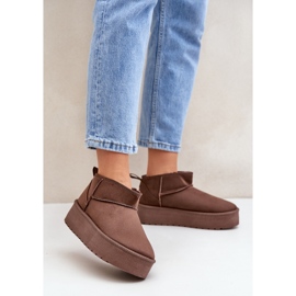 Botas de neve com plataforma baixa castanhas marrom 2