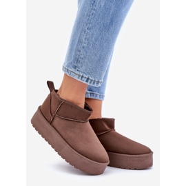 Botas de neve com plataforma baixa castanhas castanho 1