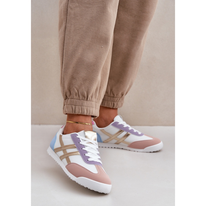 Tênis feminino baixo tênis multicolorido branco 2