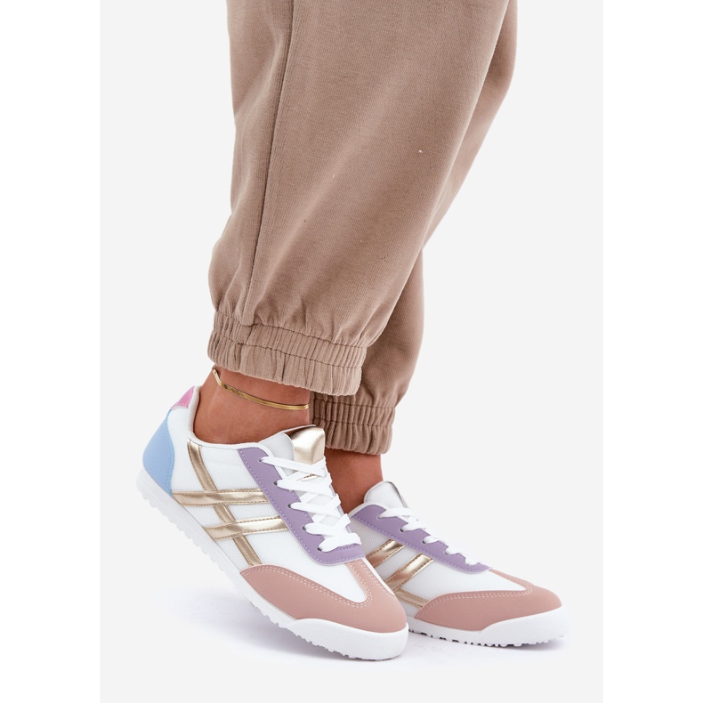 Tênis feminino baixo tênis multicolorido branco 1