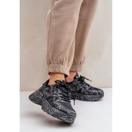 Tênis Feminino com Desgastes na Plataforma, Preto 2