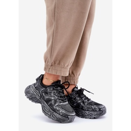 Tênis Feminino com Desgastes na Plataforma, Preto 1