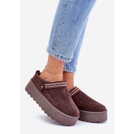 Botas de neve chocolate com bordados decorativos castanho 1