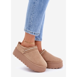 Botas de neve bege com bordados decorativos 1