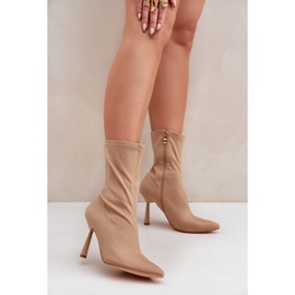 Botins de tecido bege escuro 2