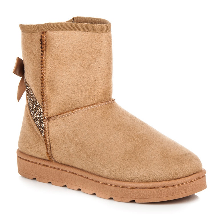 Vices Botas de neve de pele com glitter castanho 1