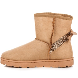 Vices Botas de neve de pele com glitter castanho 2