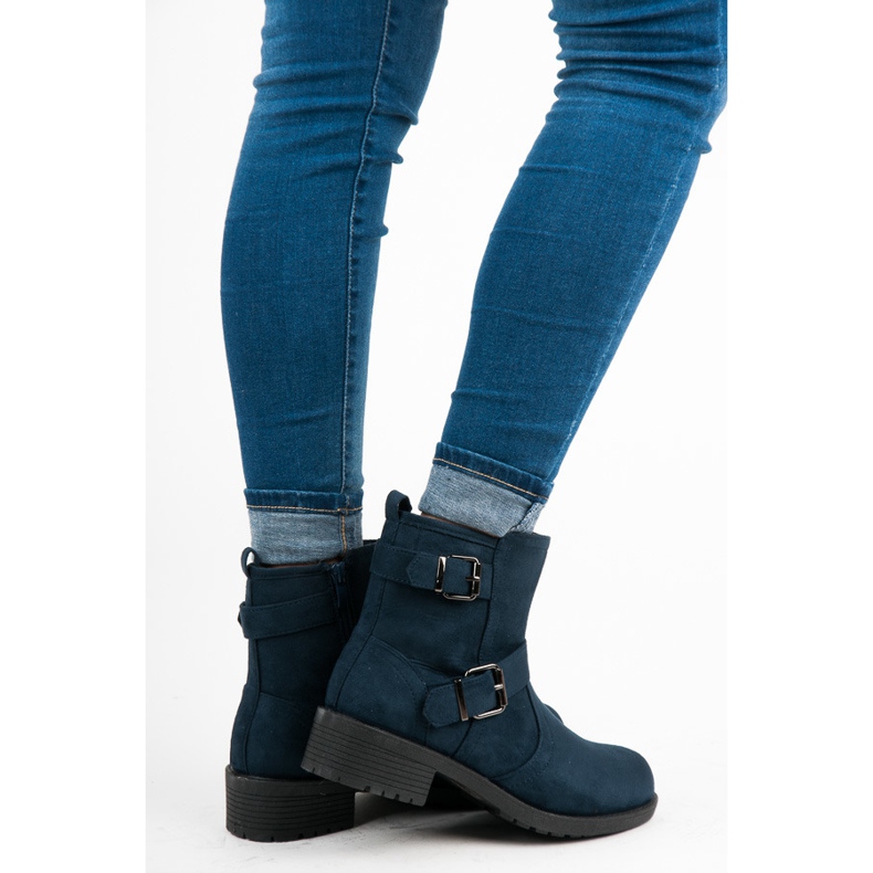 Vices Botas com fivela decorativa azul 1