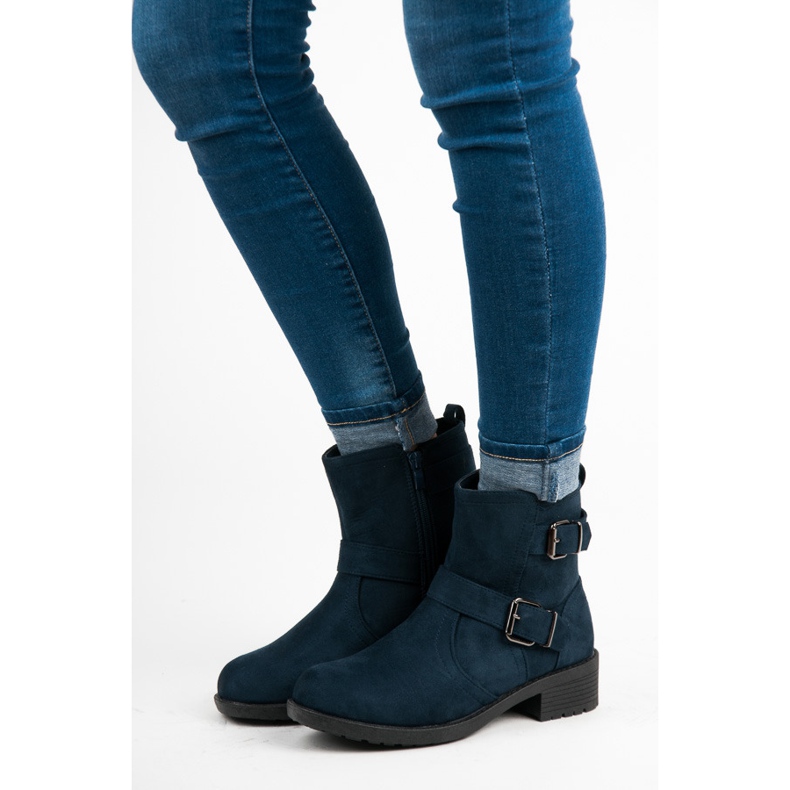 Vices Botas com fivela decorativa azul 2