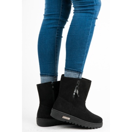 Super Me Botas de neve presas com zíper preto 1