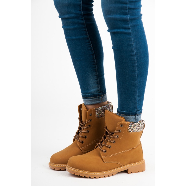 Caçadores com glitter castanho 2