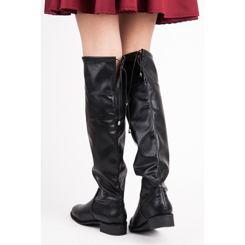 Yes Mile Botas rasas sem salto preto 2