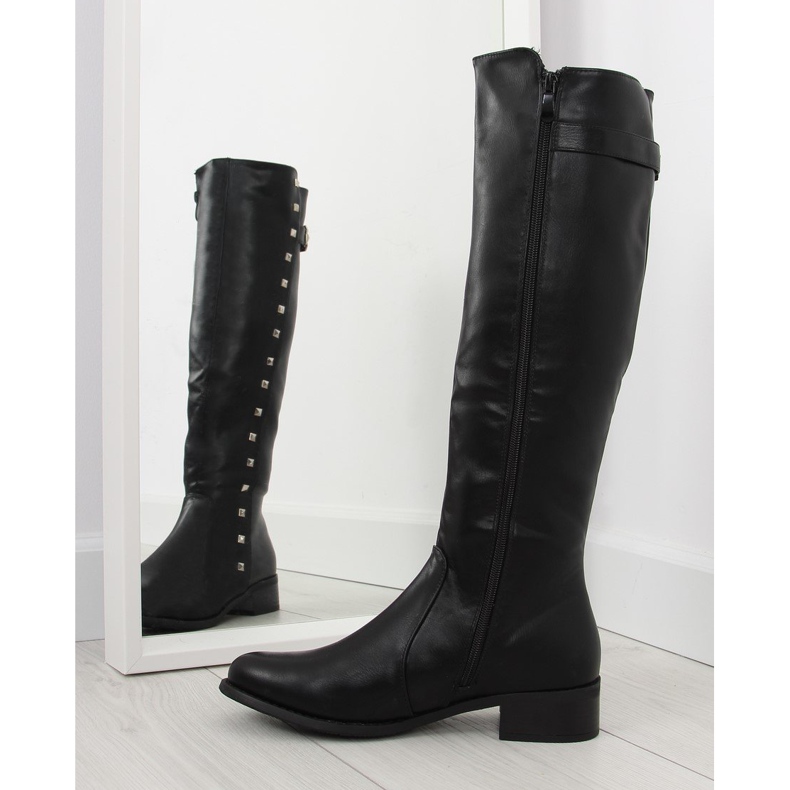 Botas de montar com tachas pretas PE115P pretas preto 2 Botas de montar com tachas pretas PE115P pretas preto 2
