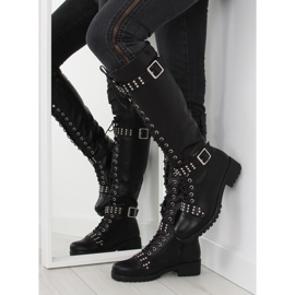Botas de montar com tachas pretas PE116 pretas preto 2