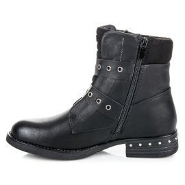 Kayla Botas de salto baixo preto 1