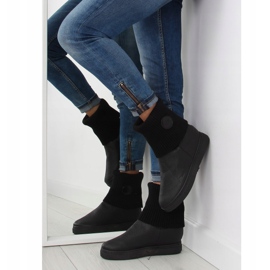Botas com cabedal de lã preto NB30 Preto 1 Botas com cabedal de lã preto NB30 Preto 1