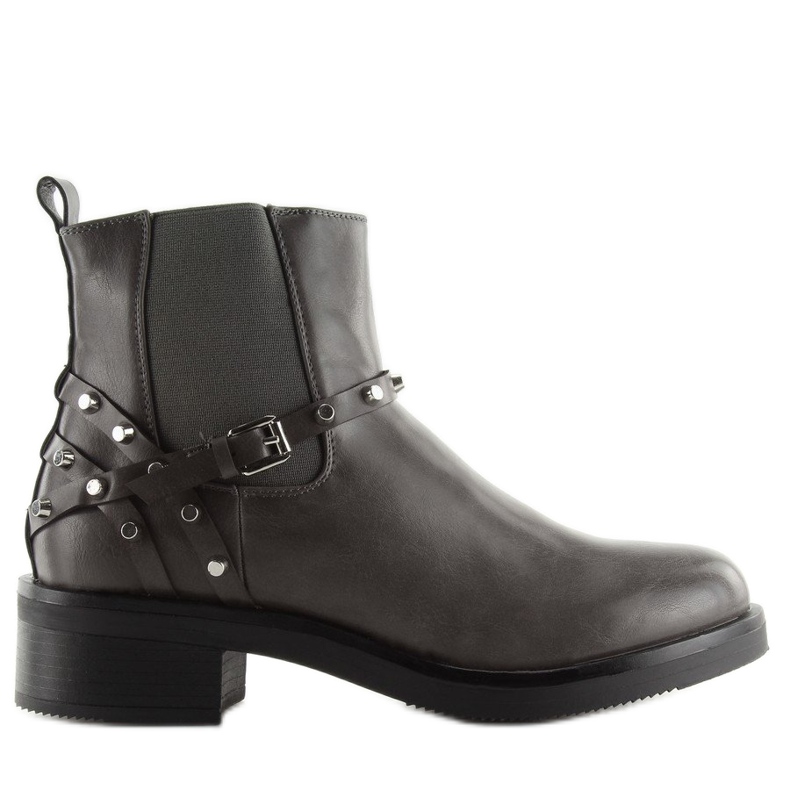 Botas Chelsea de mulher cinza cinza com tachas 1
