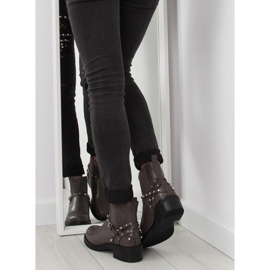 Botas Chelsea de mulher cinza cinza com tachas 2
