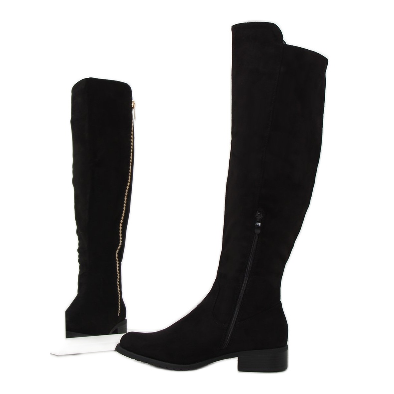 Botas de equitação para mulher negra 6811-PG preta preto 1