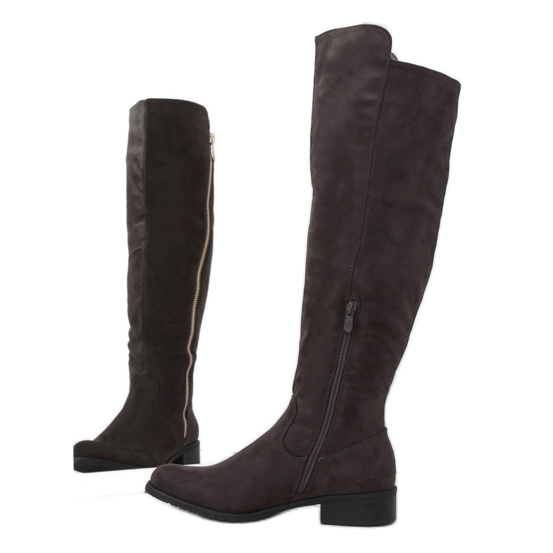 Botas de equitação cinza para mulher 6811-PG Cinza 1